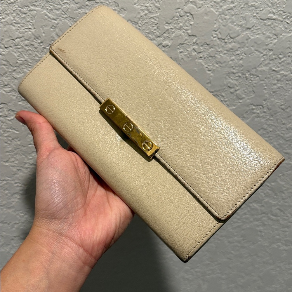 Cartier Cream Leather Wallet with Gold Hardware - Picture 13 of 14